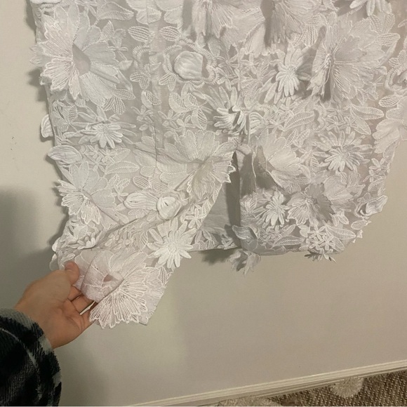 LPA White Floral Appliqué Midi Dress size Small - Picture 11 of 11